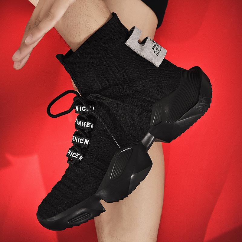 Japanese Brand Streetwear Vintage - Plus Size Hightop High-soled Men Sport