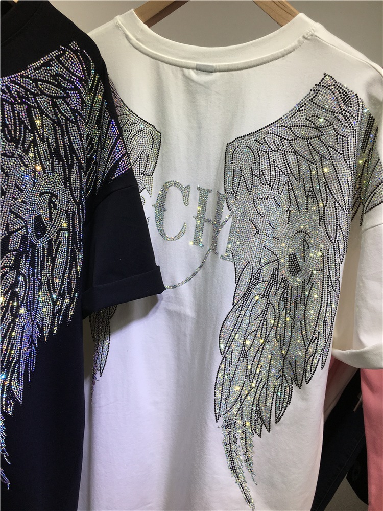 L-4XL Oversize Rhinestone Ange - Streetwear Brand Top avis et prix