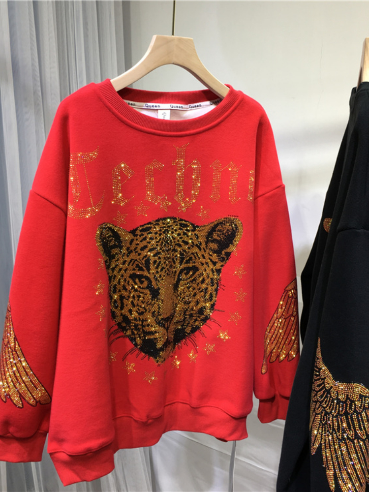 Leopard Rhinestones L-4XL Plus - Streetwear Brand avis et prix