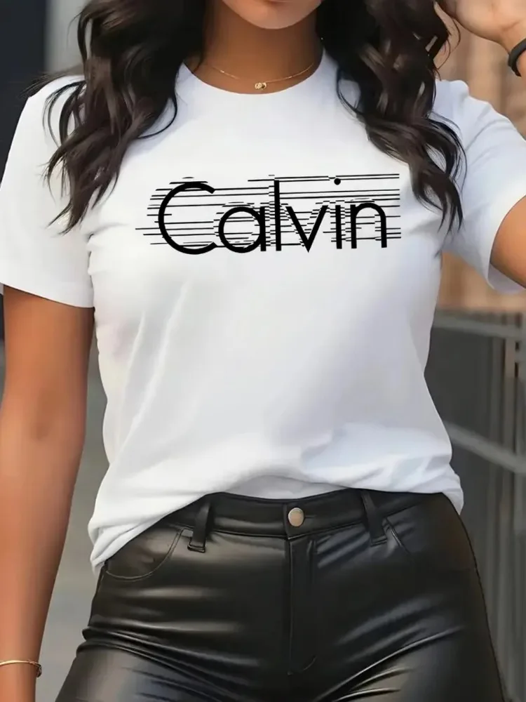 Calvin Women's T-Shirt Leisure - Streetwear Brand Top avis et prix